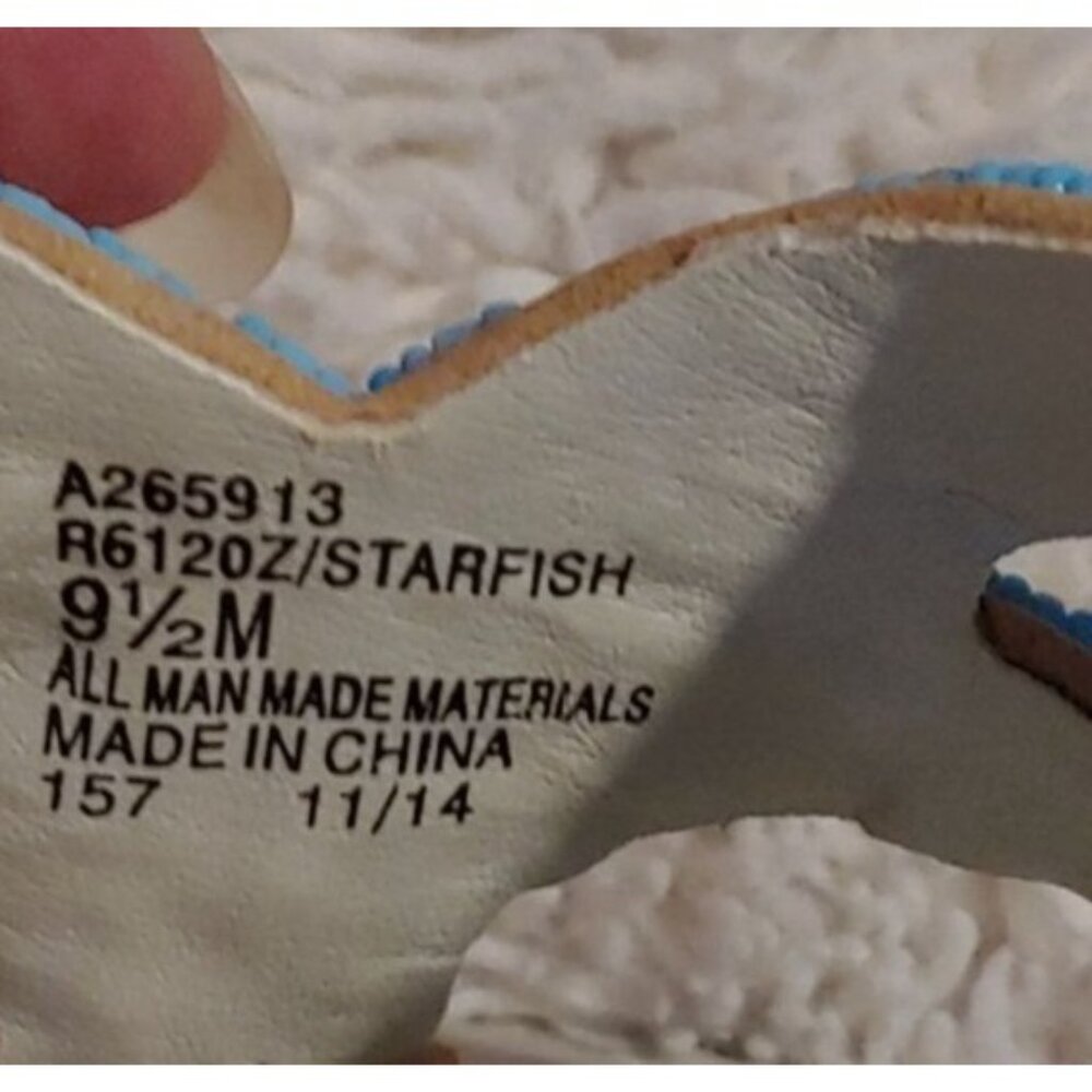 Rialto Comfort Beaded Rhinestone Starfish Thong Sandal Padded 9.5 - Picture 8 of 8